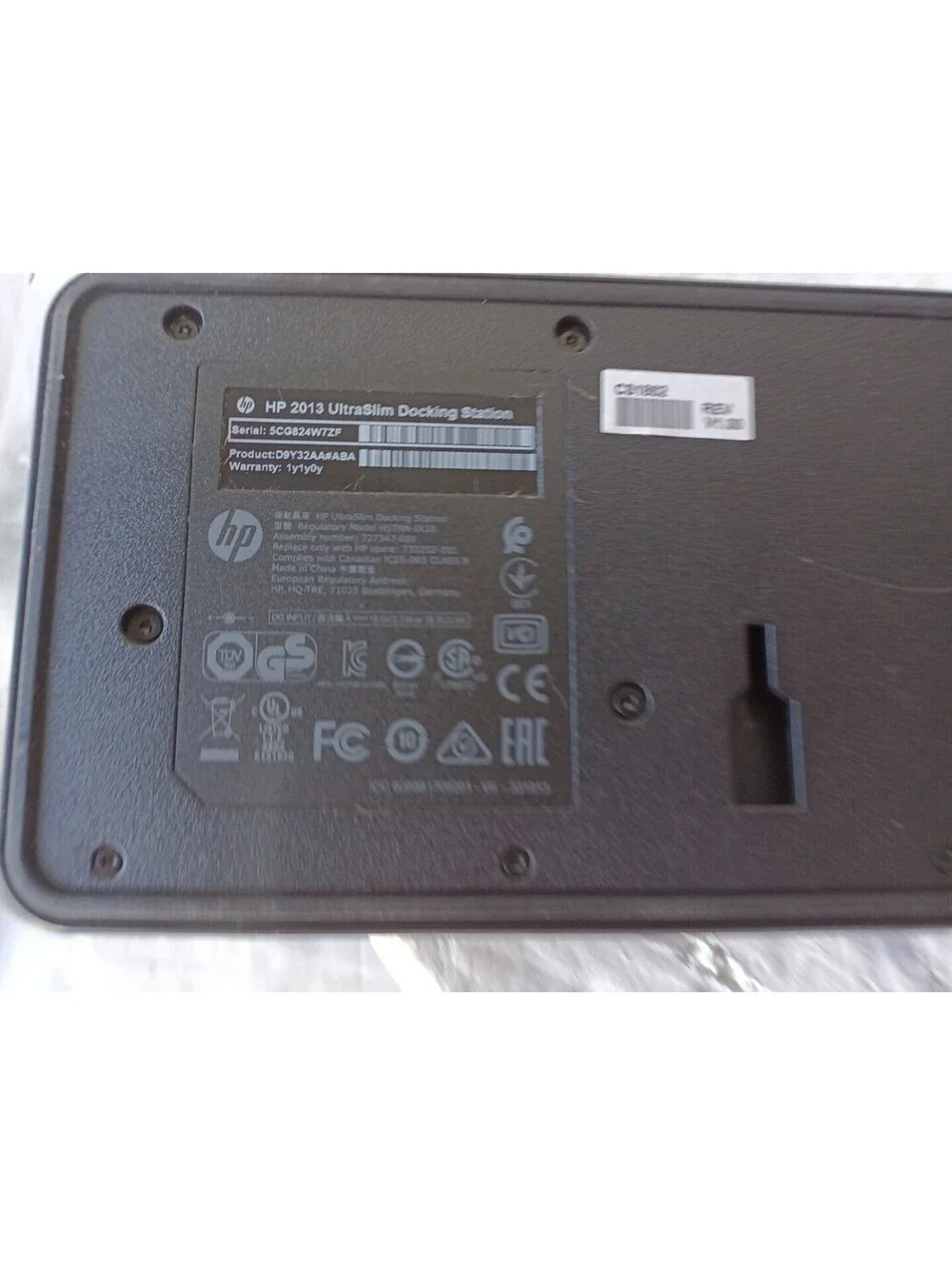 HP 2013 UltraSlim Docking Station D9Y32AA EliteBook ProBook No Adapter Tested